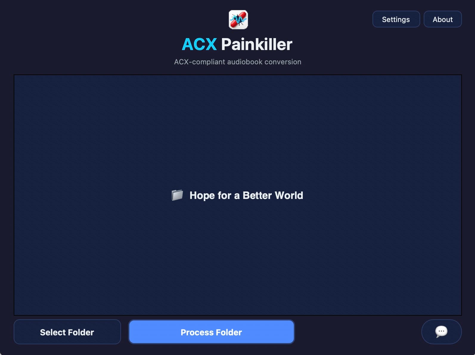 ACX Painkiller processing screen